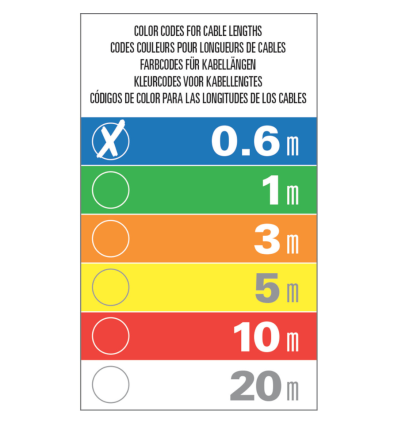 AFX DMX-XLRF-XLRM-0,6 - Cable DMX 0,6m XLR 3 pines