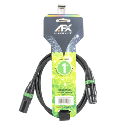 AFX DMX-XLRF-XLRM-1 - Cable DMX 1m XLR 3 pines