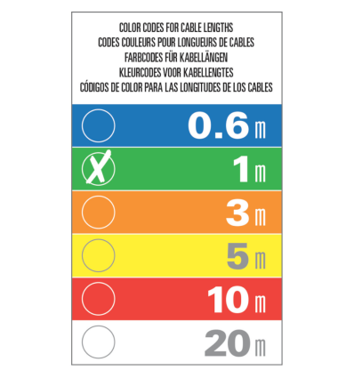 AFX DMX-XLRF-XLRM-1 - Cable DMX 1m XLR 3 pines