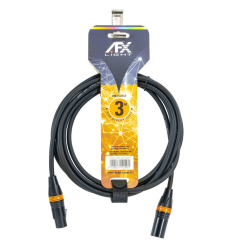 AFX DMX-XLRF-XLRM-3 - Cable DMX 3m XLR 3 pines