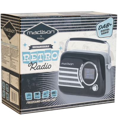 Madison FREESOUND-VR40BK-DAB - Radio Vintage Bluetooth 40W