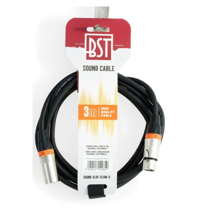 Cable audio XLR 3 m BST SOUND – Macho Hembra profesional