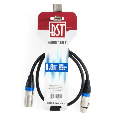 Cable audio XLR 0,6 m BST SOUND – Macho/Hembra profesional