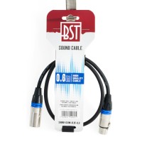 Cable audio XLR 0,6 m BST SOUND – Macho/Hembra profesional