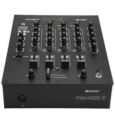 OMNITRONIC PM-422P: Mezclador DJ 4 canales con Bluetooth y MP3