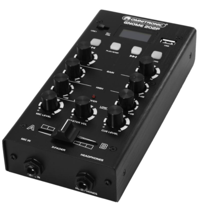 Omnitronic GNOME‑202P Mini mezclador 2 canales Bluetooth