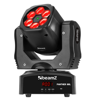 BEAMZ Panther 80L LED Bee‑Eye 6×12 W – Cabeza móvil compacta
