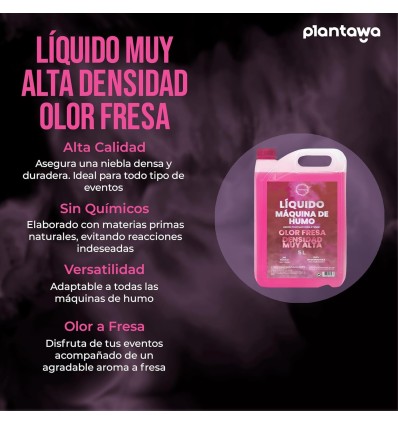 Líquido humo fresa alta densidad | Seguro y aromático