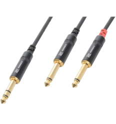 Cable PD Connex CX76‑09 estéreo a doble mono 0,9 m