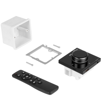 Power Dynamics B100B — Amplificador empotrable negro 4x25W