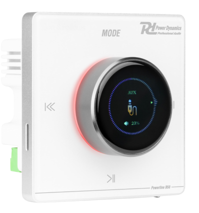 Power Dynamics B50W — Amplificador empotrable blanco 2×25W