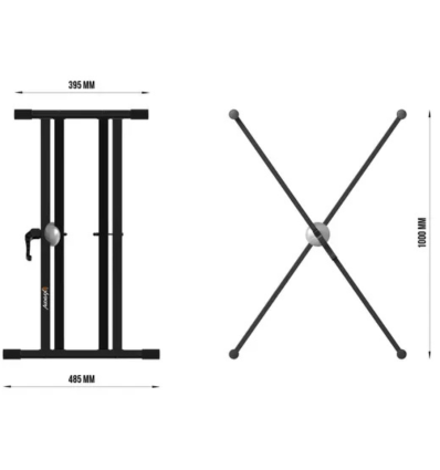 Audibax Onyx 130 – Soporte de teclado doble tijera profesional