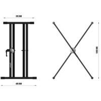 Audibax Onyx 130 – Soporte de teclado doble tijera profesional
