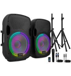 Audibax Party 215 LED Set 2 Altavoces 15″ Bluetooth 1200W