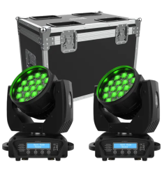 Audibax Iowa Pix 300 pareja + Flightcase – Cabezas Móviles Wash DJ