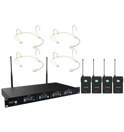 Audibax AWM 403 TD – Sistema inalámbrico 4 canales UHF micrófono
