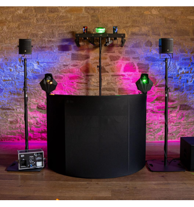 Mesa DJ portátil Omnitronic Curved Mobile Event Stand – 162×74 cm