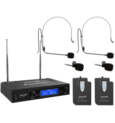 Audibax Missouri 2500 – Micrófono inalámbrico doble Lavalier/Diadema
