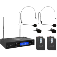 Audibax Missouri 2500 – Micrófono inalámbrico doble Lavalier/Diadema