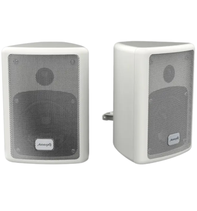 Audibax PR‑41W – Altavoces pasivos 75 W blanco con soporte pared