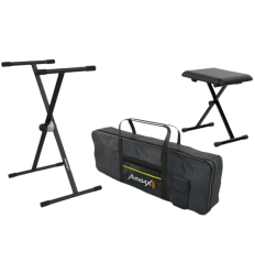 Audibax Onyx Pack – Soporte, banqueta y funda teclado 61