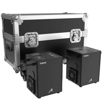 Audibax Spark 650 – 2 máquinas fuego frío + flightcase