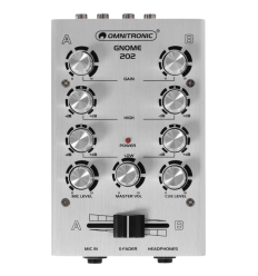 OMNITRONIC GNOME‑202 Mini Mixer Silver — Mixer compacto