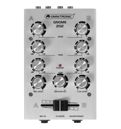 OMNITRONIC GNOME‑202 Mini Mixer Silver — Mixer compacto