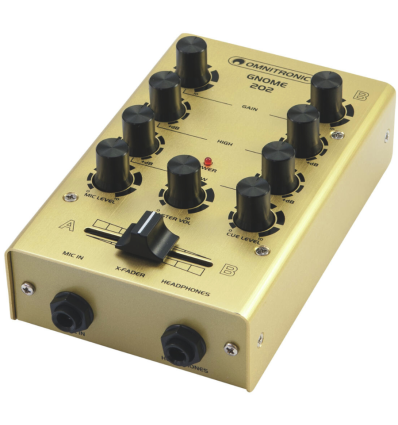OMNITRONIC GNOME-202 Gold – Mezclador DJ compacto 2 canales