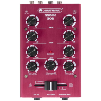 OMNITRONIC GNOME-202 Red – Mini mezclador DJ compacto