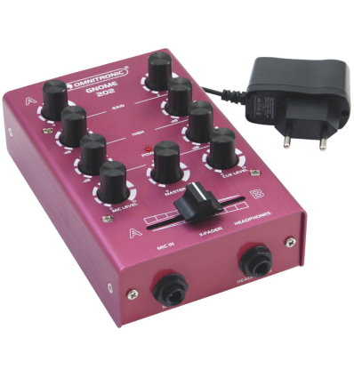 OMNITRONIC GNOME-202 Red – Mini mezclador DJ compacto
