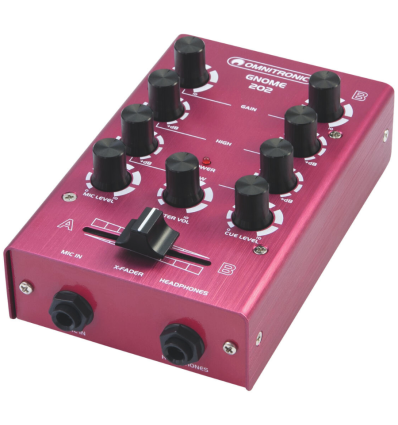 OMNITRONIC GNOME-202 Red – Mini mezclador DJ compacto