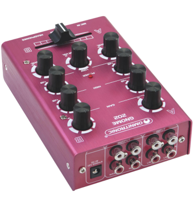OMNITRONIC GNOME-202 Red – Mini mezclador DJ compacto
