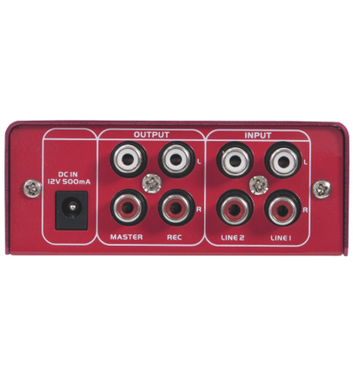 OMNITRONIC GNOME-202 Red – Mini mezclador DJ compacto