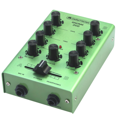 OMNITRONIC GNOME-202 Green – Mezclador DJ compacto 2 canales