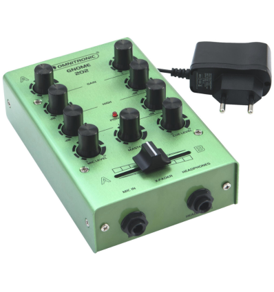 OMNITRONIC GNOME-202 Green – Mezclador DJ compacto 2 canales