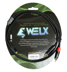 WELX R6 USB‑C a Doble RCA – Cable audio profesional