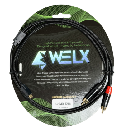 WELX R6 USB‑C a Doble RCA – Cable audio profesional