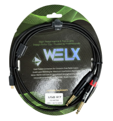 WELX R7 USB‑C a 2 TS Mono – Cable DAC para DJs