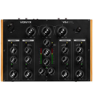 Vonyx VDJ270 Mezclador DJ Rotativo 4 Canales