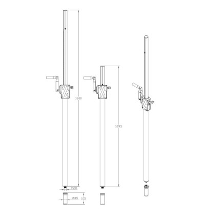 Vonyx LST93 tubo satélite con manivela elevador DJ