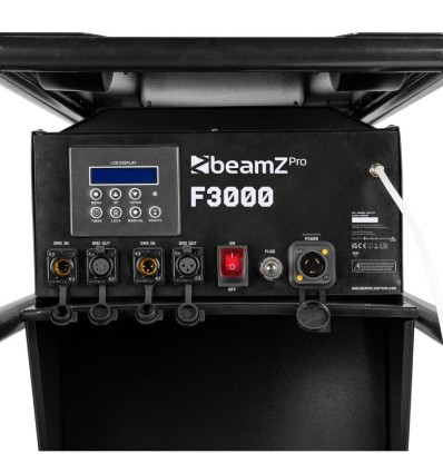 BeamZ Pro F3000 haze máquina niebla DMX trolley