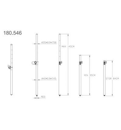 Vonyx LST04 tubo de distancia para altavoz 35 mm