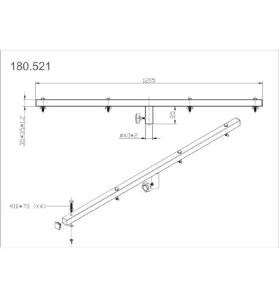 Vonyx MPS-B12 barra en T iluminación DJ 1.2 m