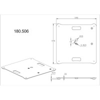 Vonyx MPS-B55S placa base cuadrada para soporte DJ