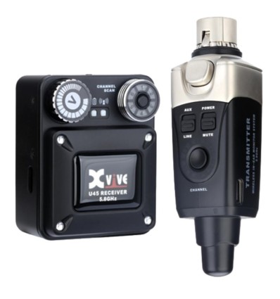 Xvive U45 Black sistema in ear inalámbrico UHF