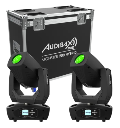 Audibax Pro Monster 200 Hybrid pack 2 + flightcase