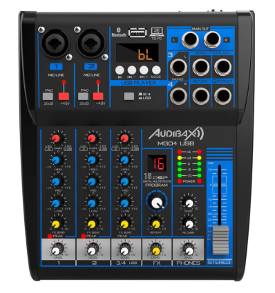 Audibax MG04 USB mesa mezclas 4 canales Bluetooth