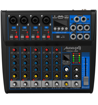 Audibax MG06 USB mesa mezclas 6 canales Bluetooth