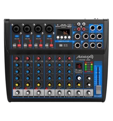 Audibax MG08 USB mesa mezclas Bluetooth y efectos